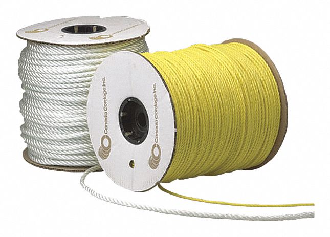 CANADA CORDAGE ROPE, 3-STRAND, TWISTED, ACID/ALKALI RESIST, 900 LB