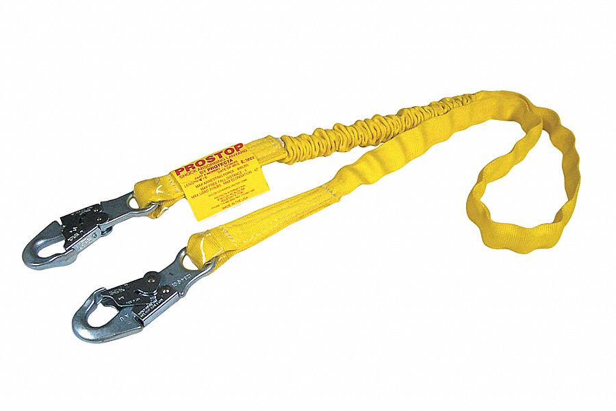 LANYARD, SHOCK ABSORBING, SNAP HOOK, 4 FT