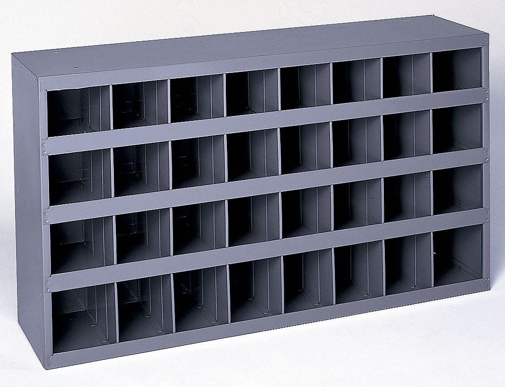 BIN STORAGE STACKABLE 32 BINS GRAY