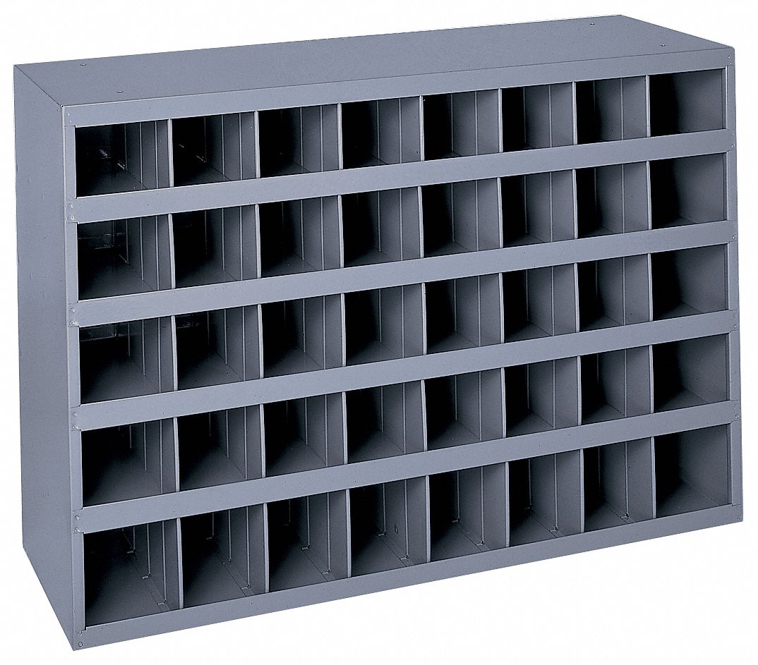 BIN STORAGE STACKABLE 40 BINS GRAY