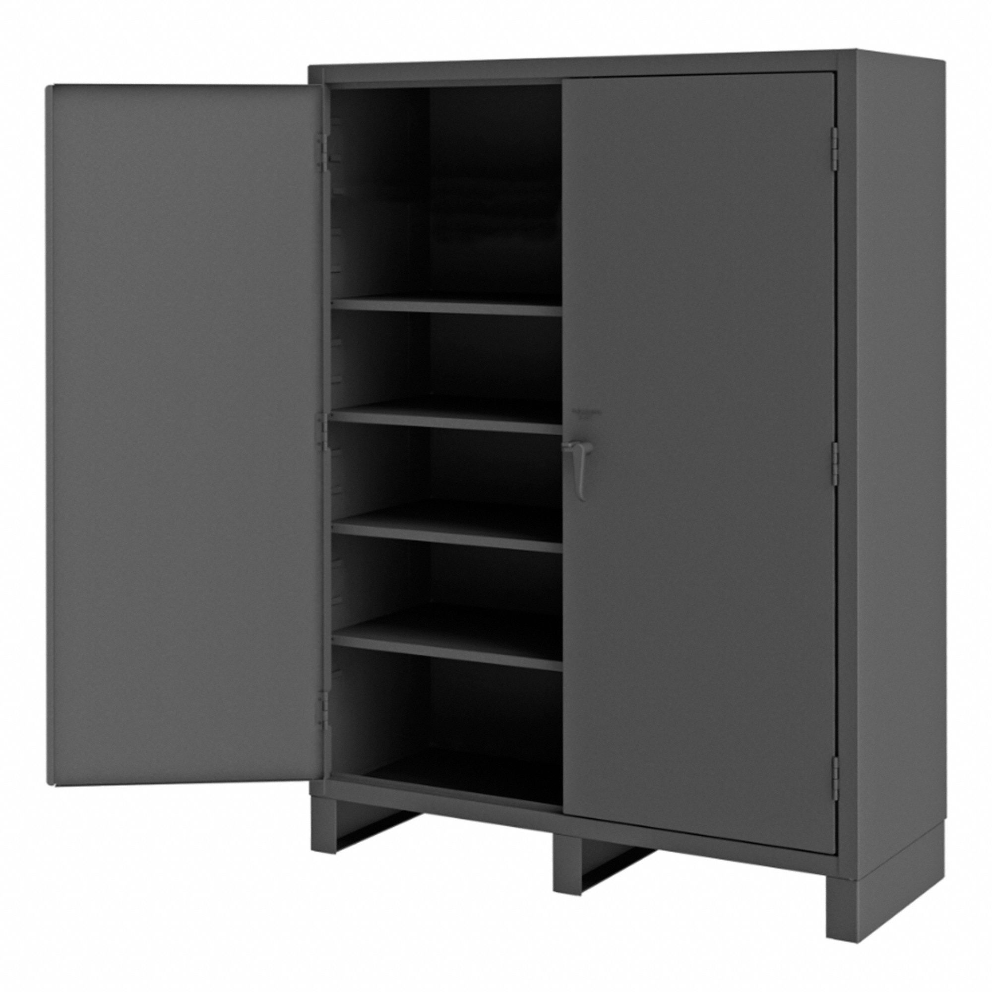 CABINET, ASSEMBLED, 500 LBS, 14 GA, GREY, 60 X 24 IN, 6 IN