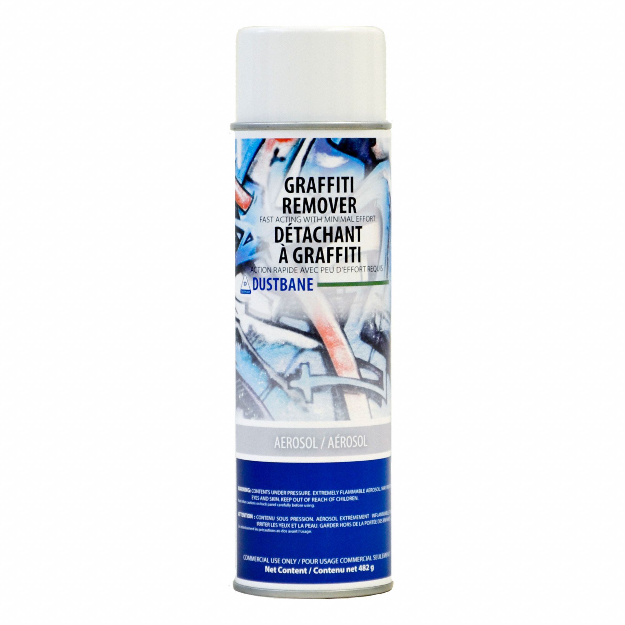 GRAFFITI REMOVER, NON-FLAMMABLE, AEROSOL SPRAY, 482 GRAM