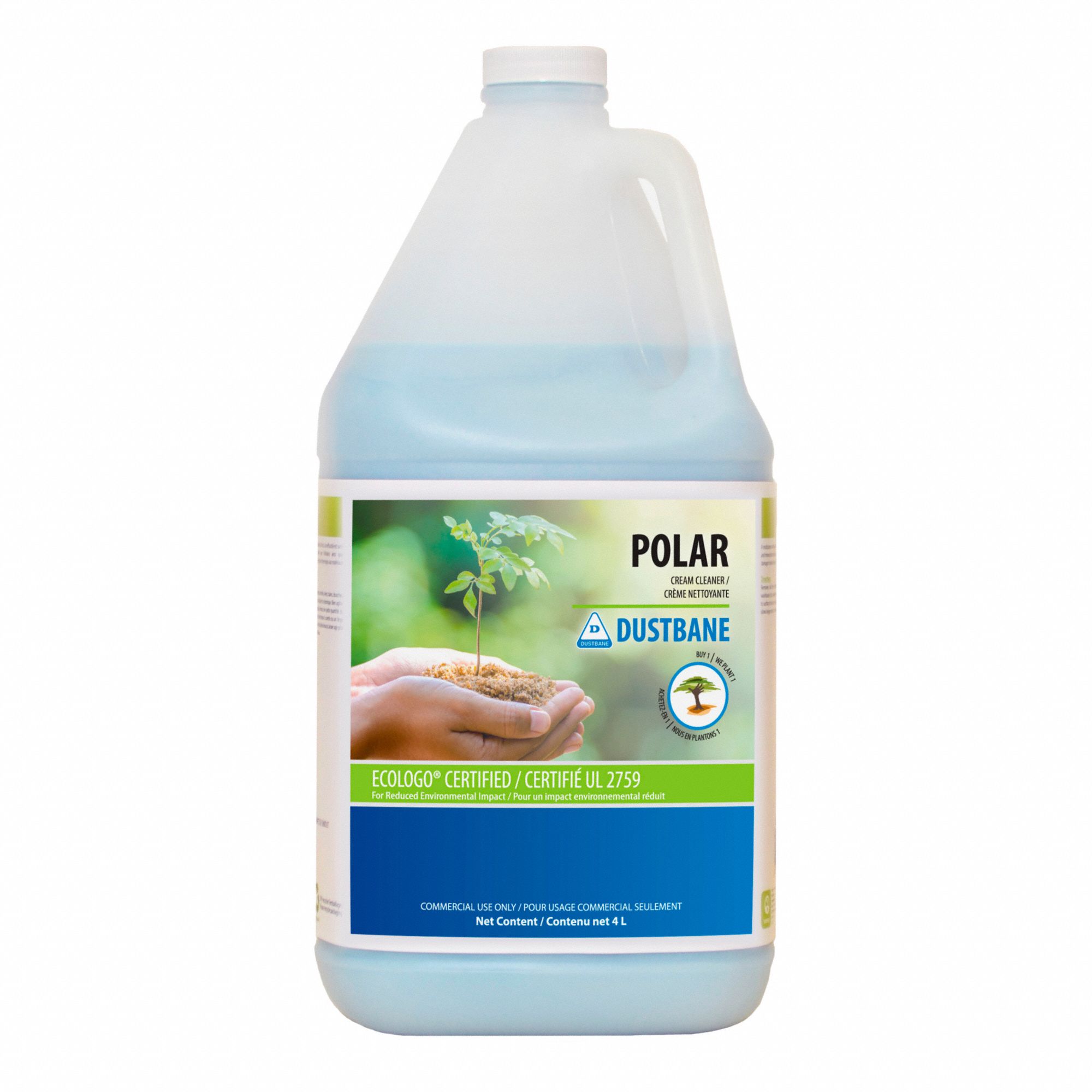 NET POLAR P/ SALLE DE BAIN,NON ACIDE/HT VISCOSITÉ,BAC DE 4 LITRES