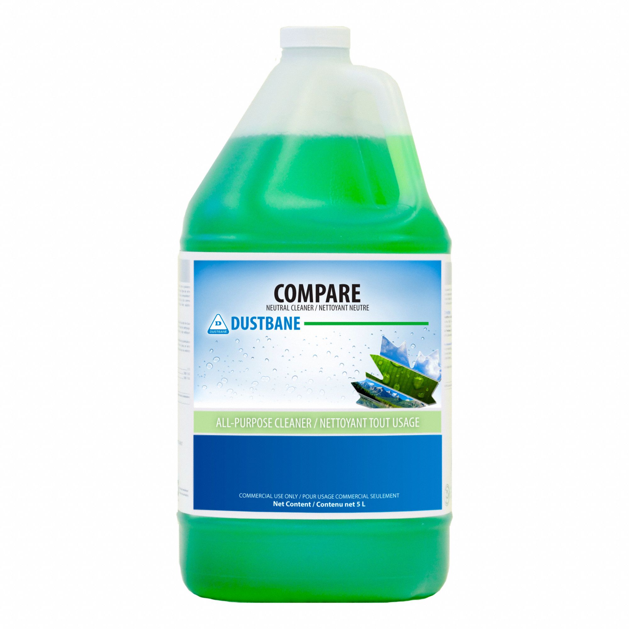 NEUTRAL DETERGENT, CONCENTRATED, LIQUID, PH RANGE 9.8 TO 10.2, FLORAL SCENT, GREEN, 5 L