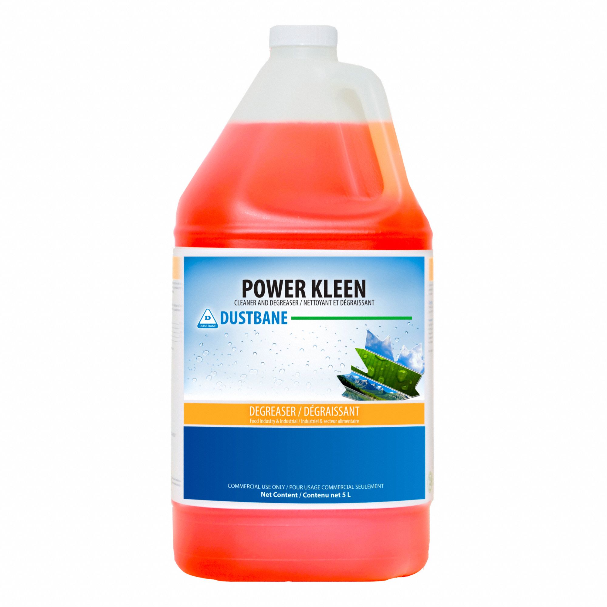 CLEANER/DEGREASER, CONCENTRATED, LIQUID, BIODEGRADABLE, NON-BUTYL, CITRUS SCENT, ORANGE, 5 L