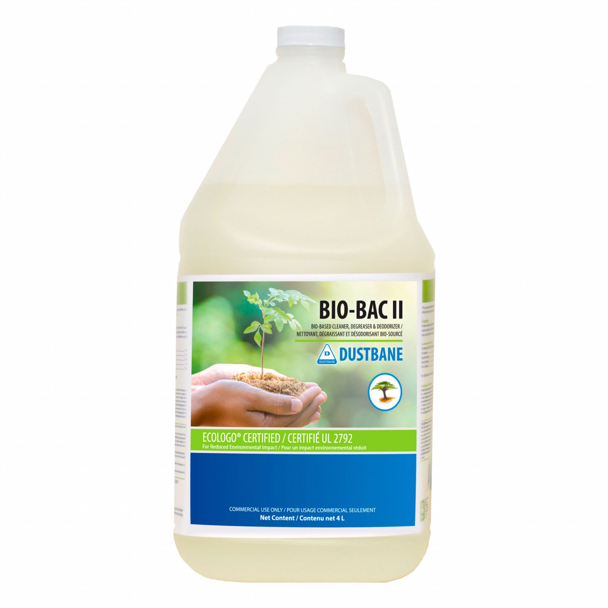 SOLUTION NETTOYAGE, BIOBAC II, DÉGRAISSANT, DÉSODORISANT, 4 L