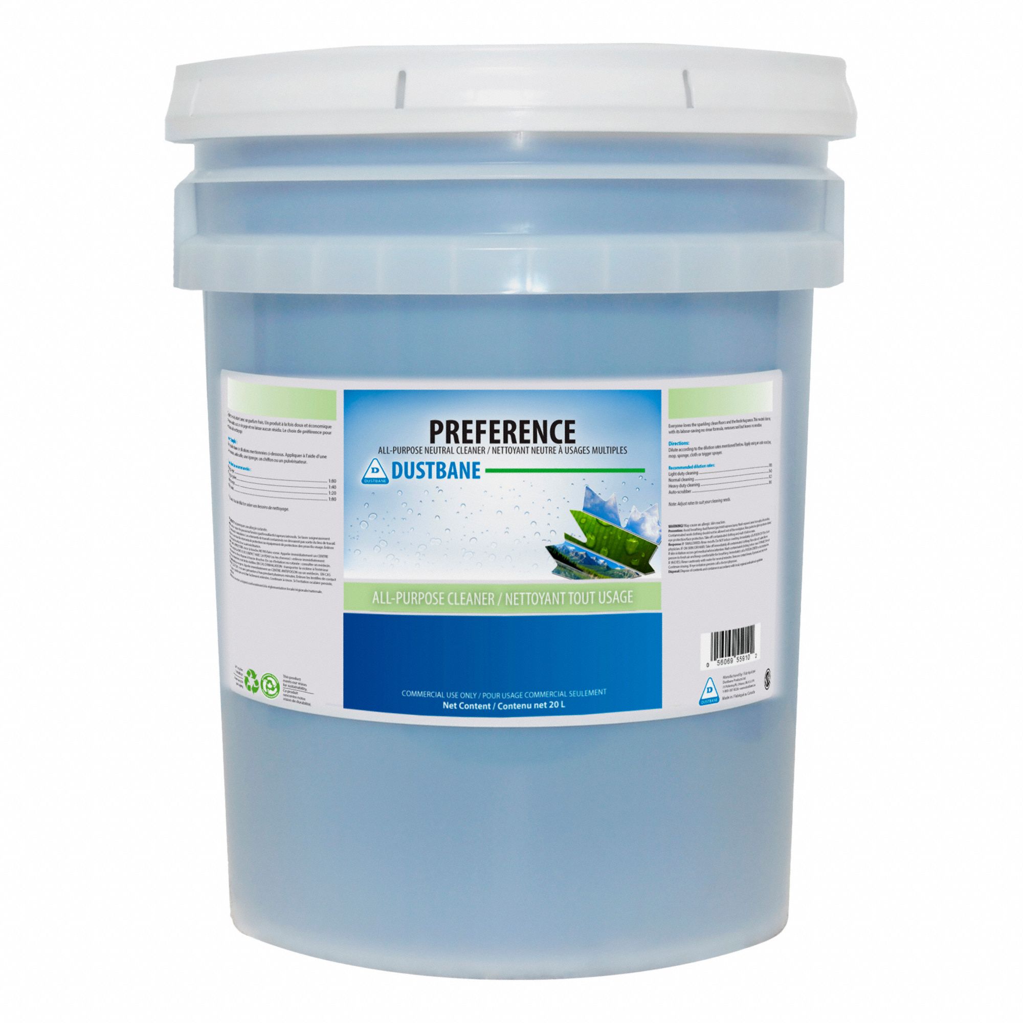 NEUTRAL CLEANER, ALL-PURPOSE, LIQUID, PH RANGE 9.8 TO 10.2, FLORAL SCENT, BLUE, 20 L