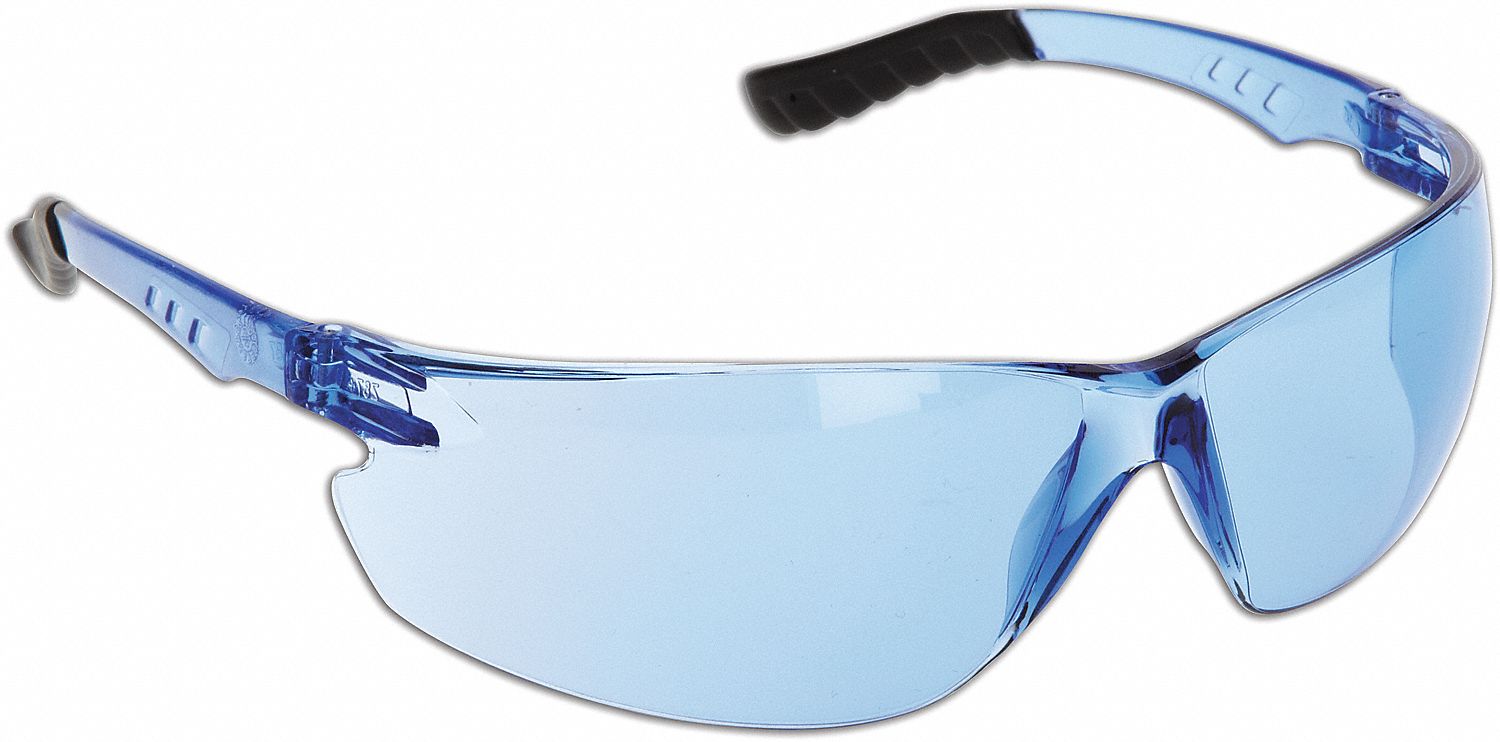 LUNETTES SEC ENV/FRMLS, CSA/ANSI, ANTI-STATIQUE/ANTI-RAYURES/PROTECTION ANTI-UV, TEINTE BLEUE, PC