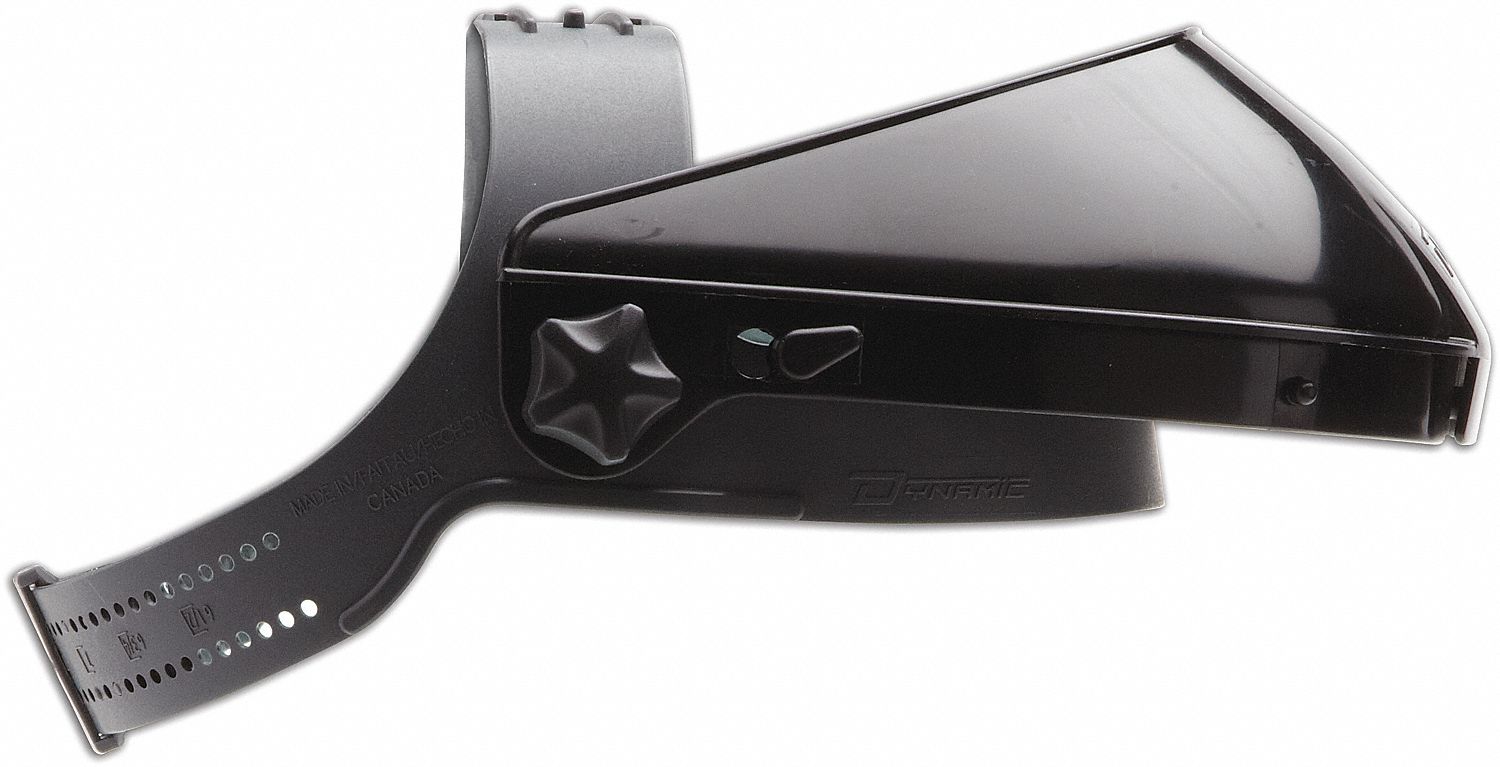 HEADGEAR, PINLOCK, BLACK, HDPE, 3-IN CROWN SPARK GUARD, CSA, ADJUSTABLE CROSS STRAP