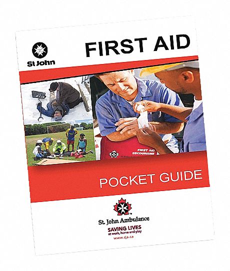 ST. JOHN AMBULANCE EMERGENCY FIRST AID POCKET GUIDE, BILINGUAL, 35 PAGES