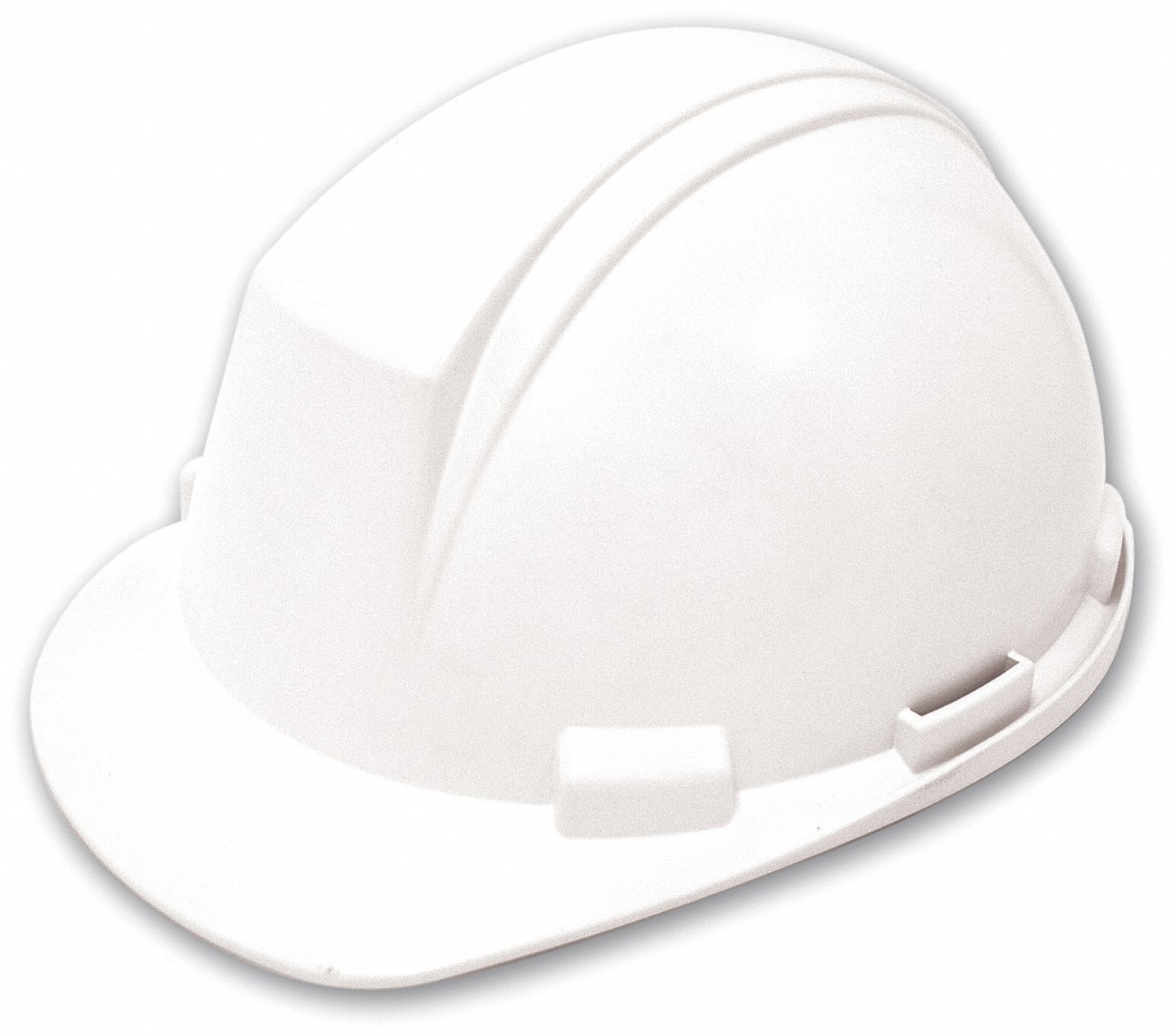 HARD HAT, CSA E, TYPE 2, FRONT BRIM, 4-POINT RATCHET, WHITE, SIZE 6 1/2-8, PE