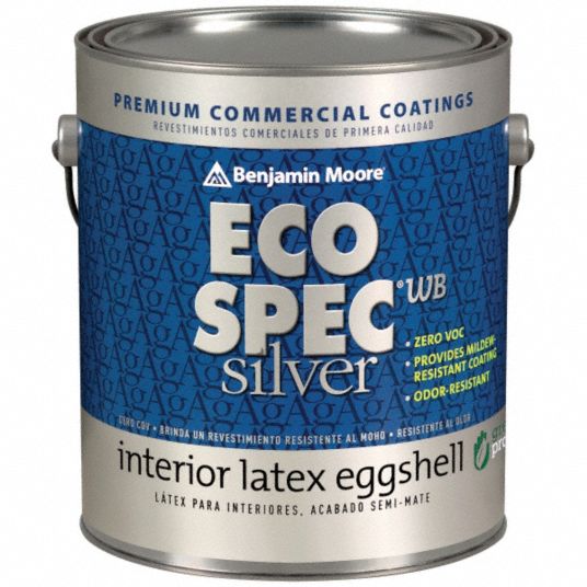 BENJAMIN MOORE Eggshell Interior Paint, Coastline, 1 gal 10M312