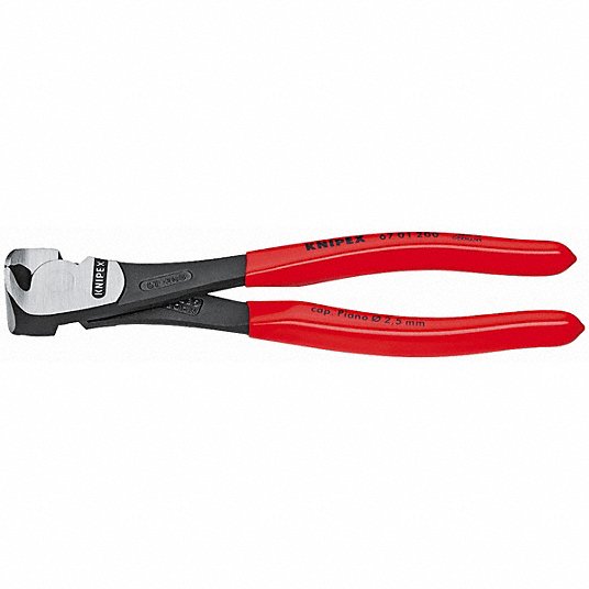 End Cutting Nippers: 6 1/4 in Overall Lg, For 0.19 in Max Wire Thick, Chrome Vanadium Steel