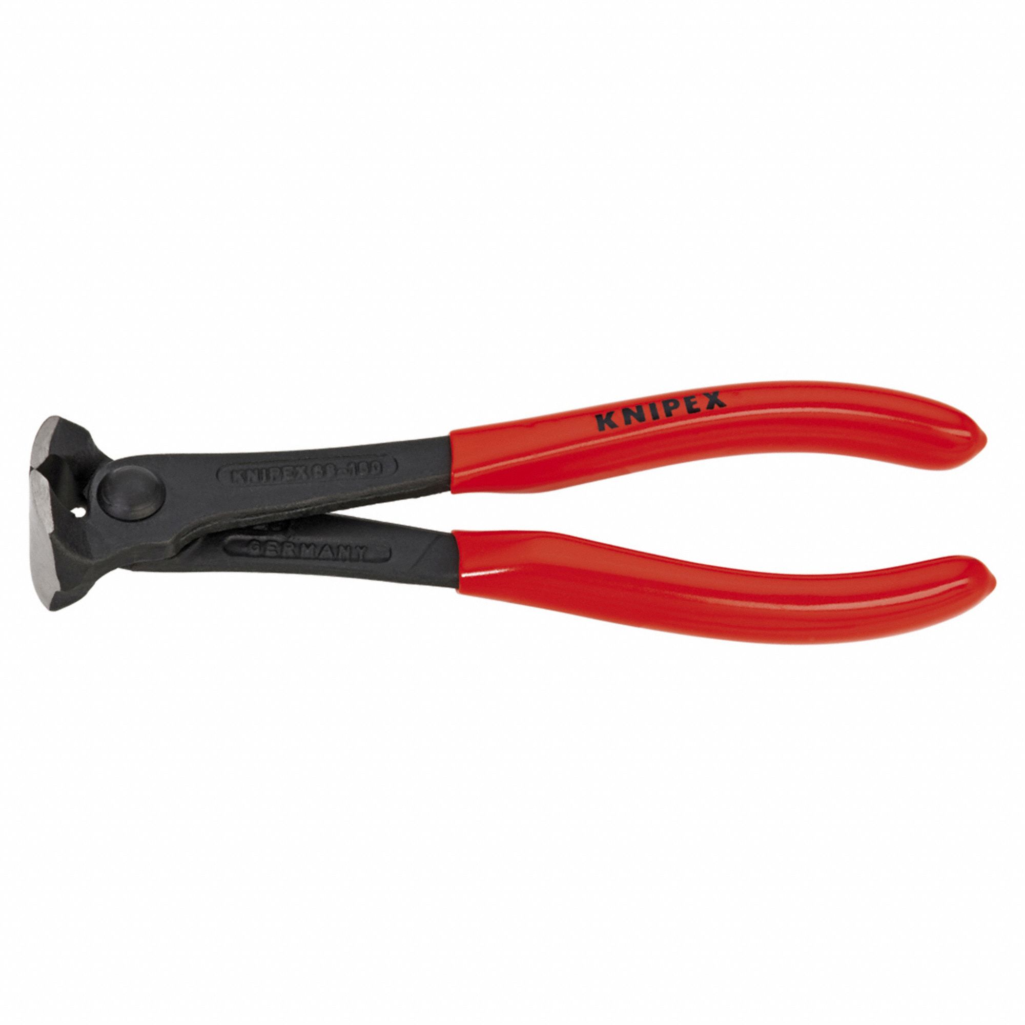 End Cutting Nippers: 6 1/4 in Overall Lg, For 0.16 in Max Wire Thick, Steel, Plastic
