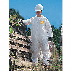 COVERALL, ELASTIC WRISTS/ANKLES,ZIPPER,SERGED SEAMS, WHT, 3XL, PROSHIELD60,MICROPOROUS FILM LAMINATE