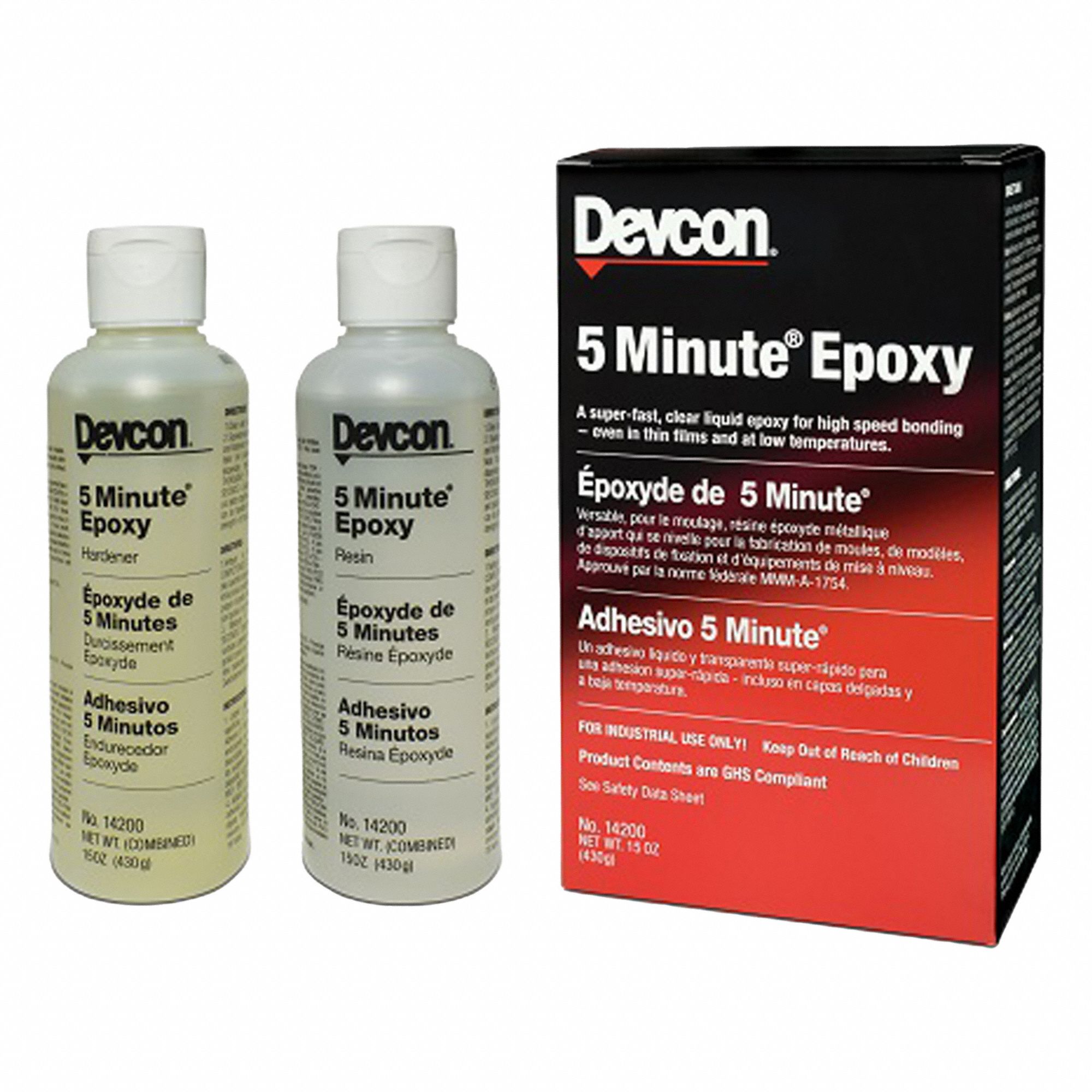 FIVE-MINUTE EPOXY ADHESIVE, AMBER, TWO-PART