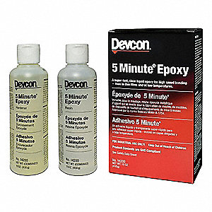 FIVE-MINUTE EPOXY ADHESIVE, AMBER, TWO-PART