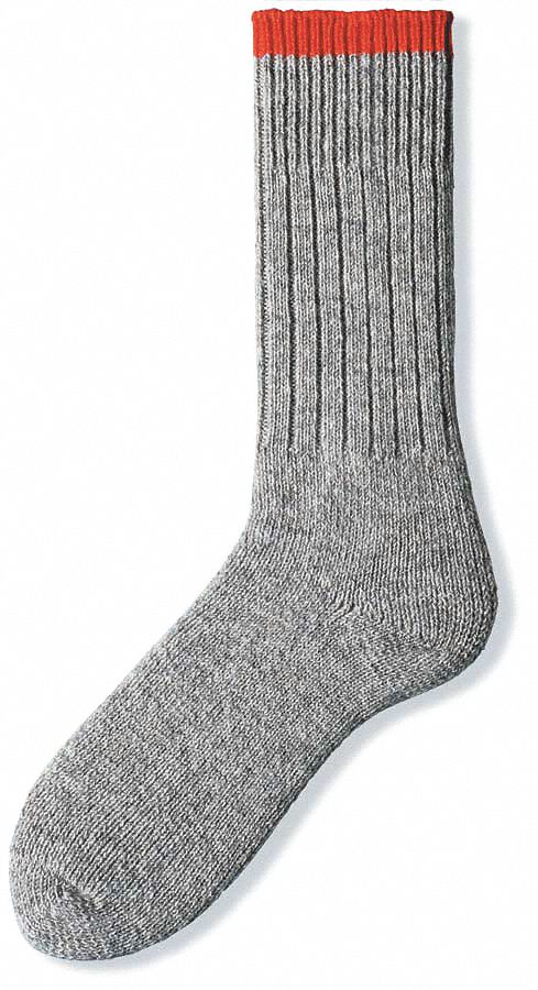 MEN'S THERMAL SOCKS, WOOL/NYLON/SPANDEX, GREY, SIZE 10 TO 13, 29 CM H, FOR BOOTS