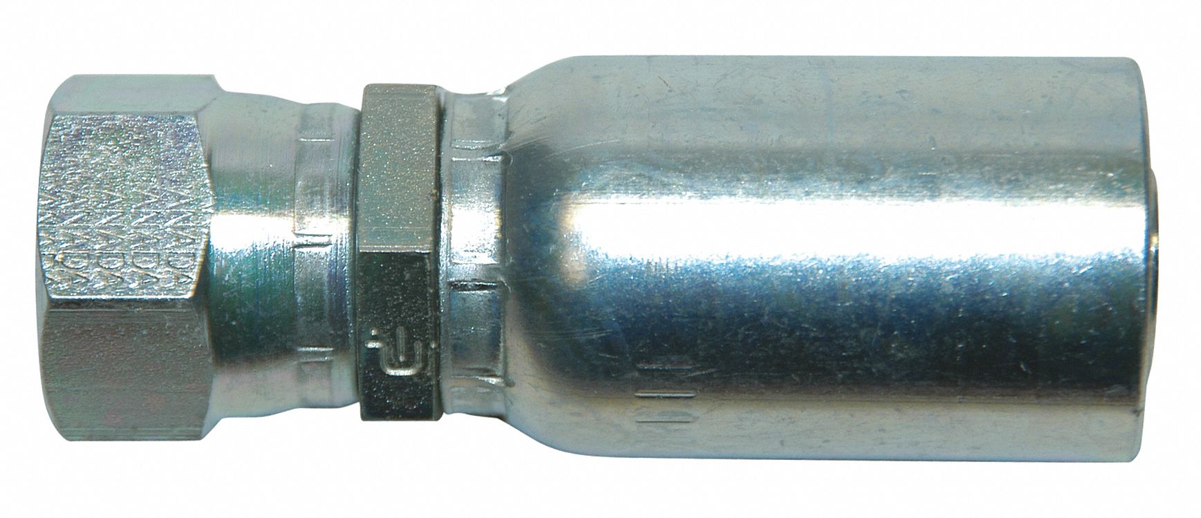 PARKER HYDRAULIC HOSE FITTING, BARBED, CRIMPED, 37 ° ELBOW, SWIVEL