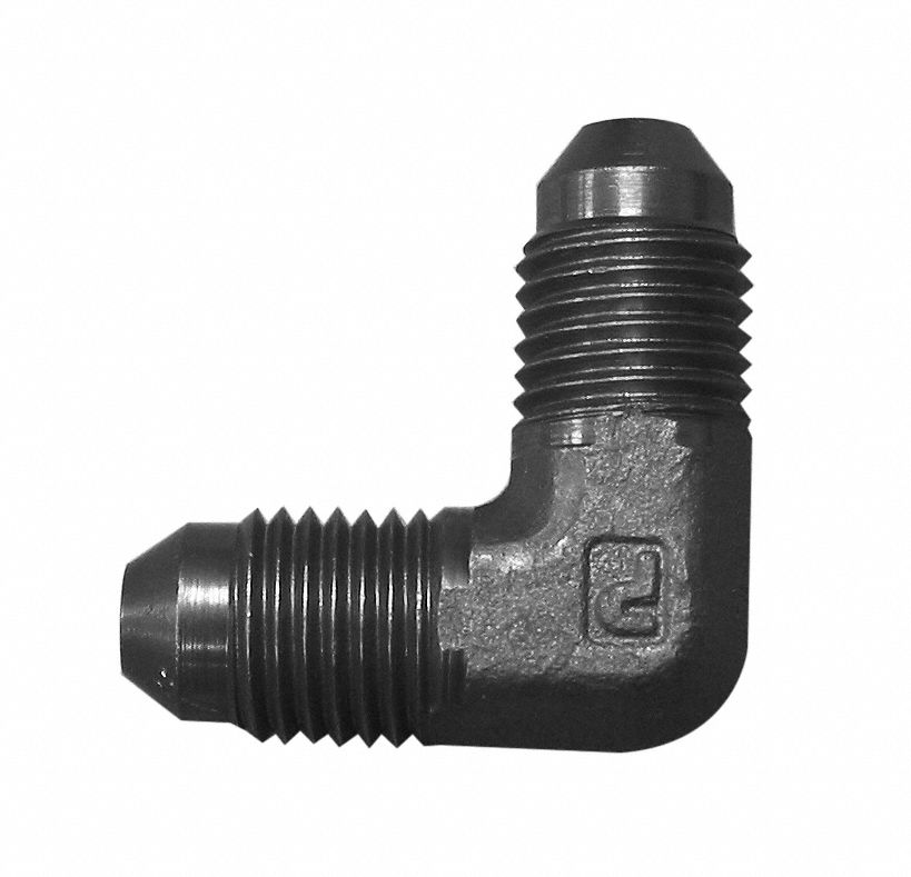 HYDRAULIC HOSE ADAPTER, SWIVEL, UNION FLARE ENDS, 90 °  ELBOW, MALE 37 ° , 1 1/16