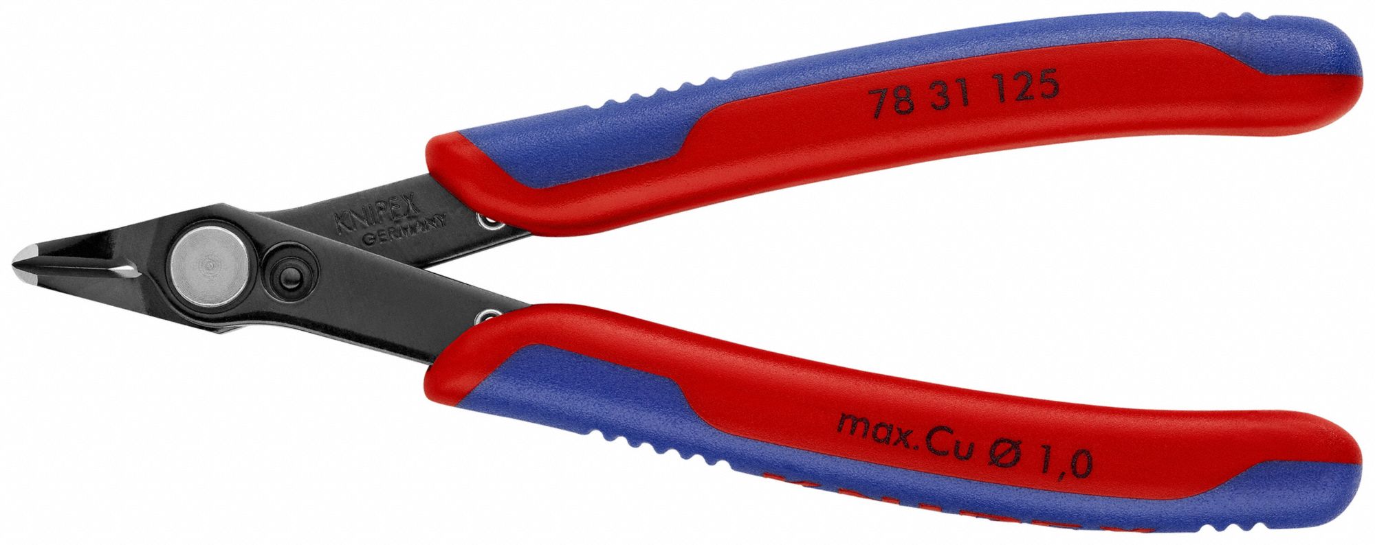 Precision Nippers: 5 in Overall Lg, For 0.05 in Max Wire Thick, 3/4 in Jaw Wd, Steel