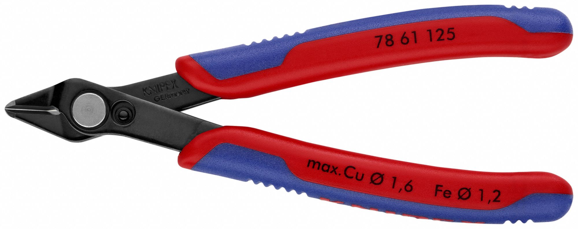 PRECISION NIPPERS, STEEL, BLUE ERGONOMIC HANDLE, NOT INSULATED, FOR ELECTRONICS, 5 IN L, 0.1 LB WEIGHT
