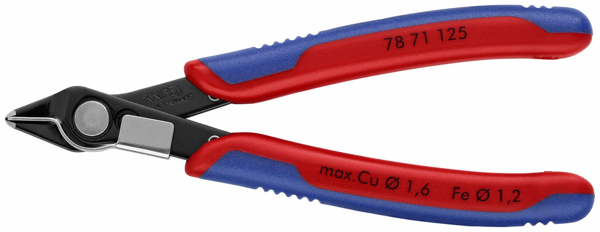 Precision Nippers: 5 in Overall Lg, For 0.06 in Max Wire Thick, 1/2 in Jaw Wd, Steel