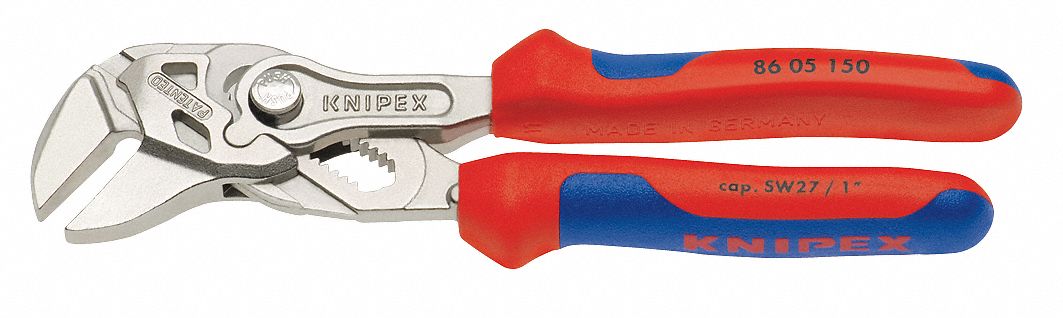 Knipex Plier Wrench Flat Push Button 1 In Max Jaw Opening 6 In Overall Lg 14 Jaw Positions