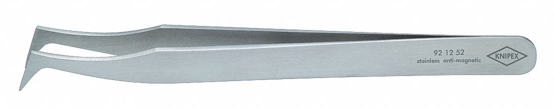 Precision Tweezers, SS, Bent, 4 23/32"L