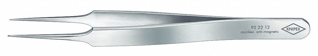 PRECISION TWEEZERS, STAINLESS STEEL, POINT, STRAIGHT TIP, 4 IN