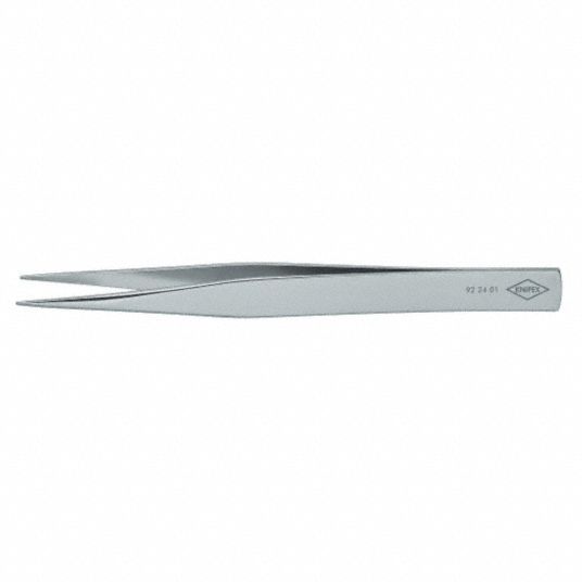 KNIPEX Tweezer, Needle, Straight, Spring Stl, 4-3/4 - 10U058|92 24 01 ...