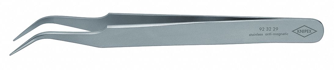 TWEEZERS,ANTI-MAG,SICKLE,4-3/4 IN,SS