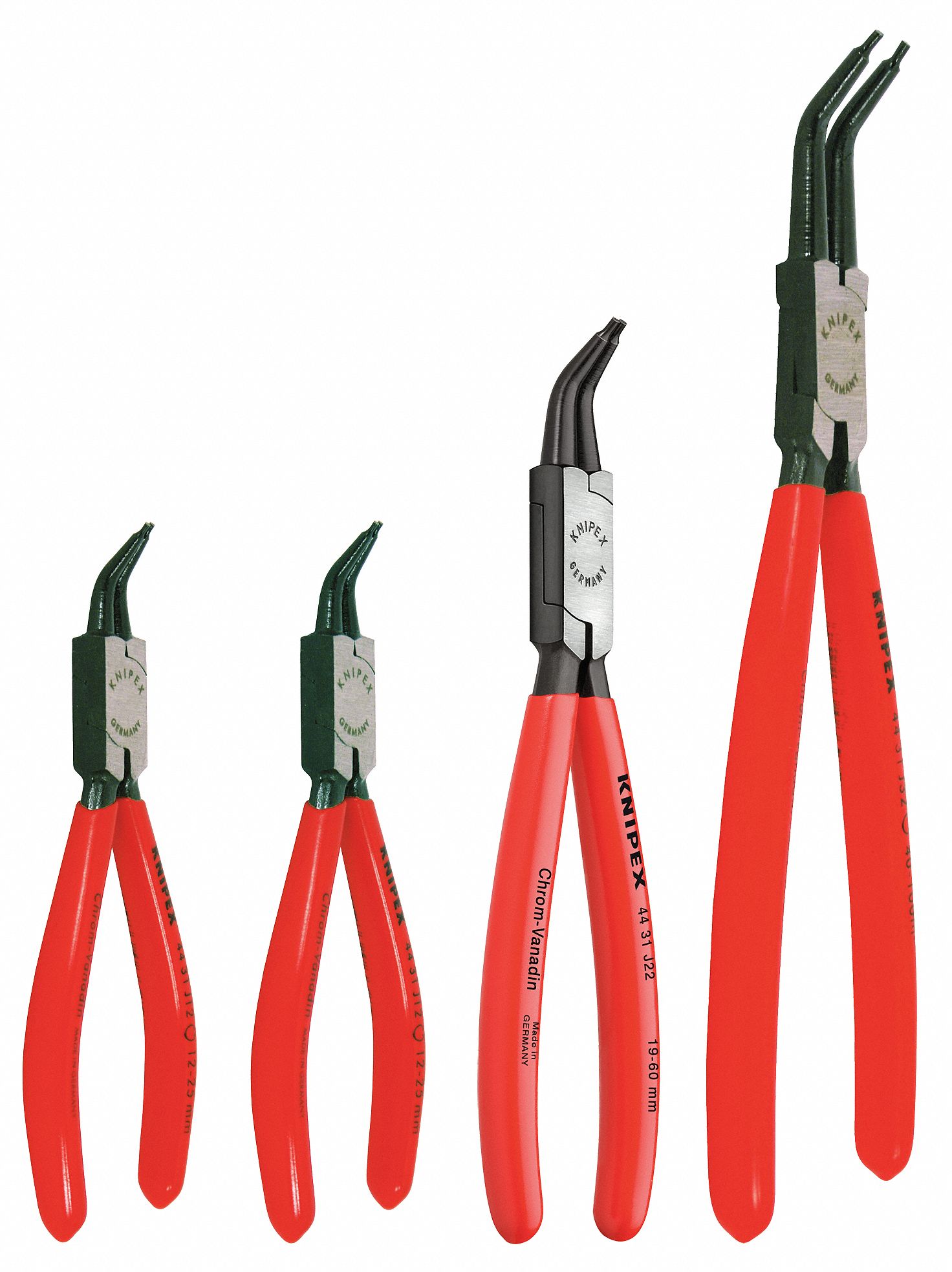 Retaining Ring Plier Set, 45 Deg., 4 pc