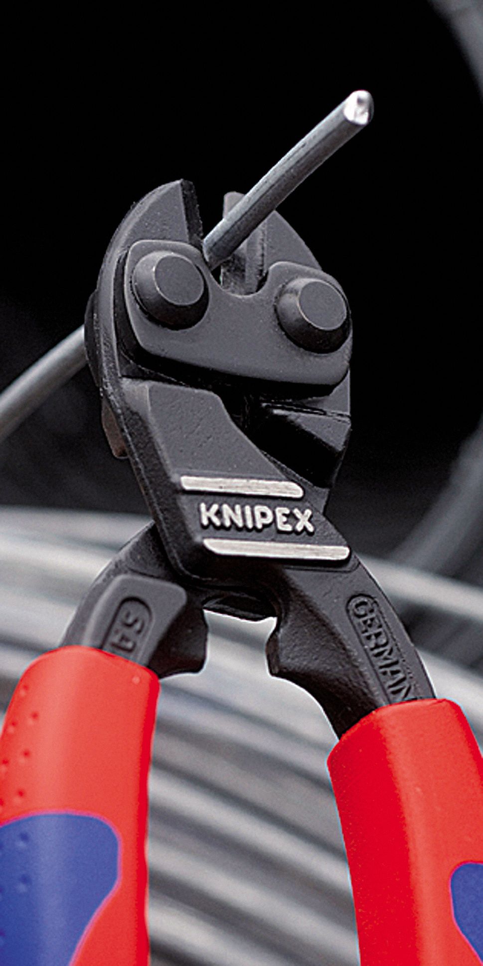 KNIPEX Bolt Cutters Steel, For 1/4 in Max Dia Soft Steel, For 3/16 in