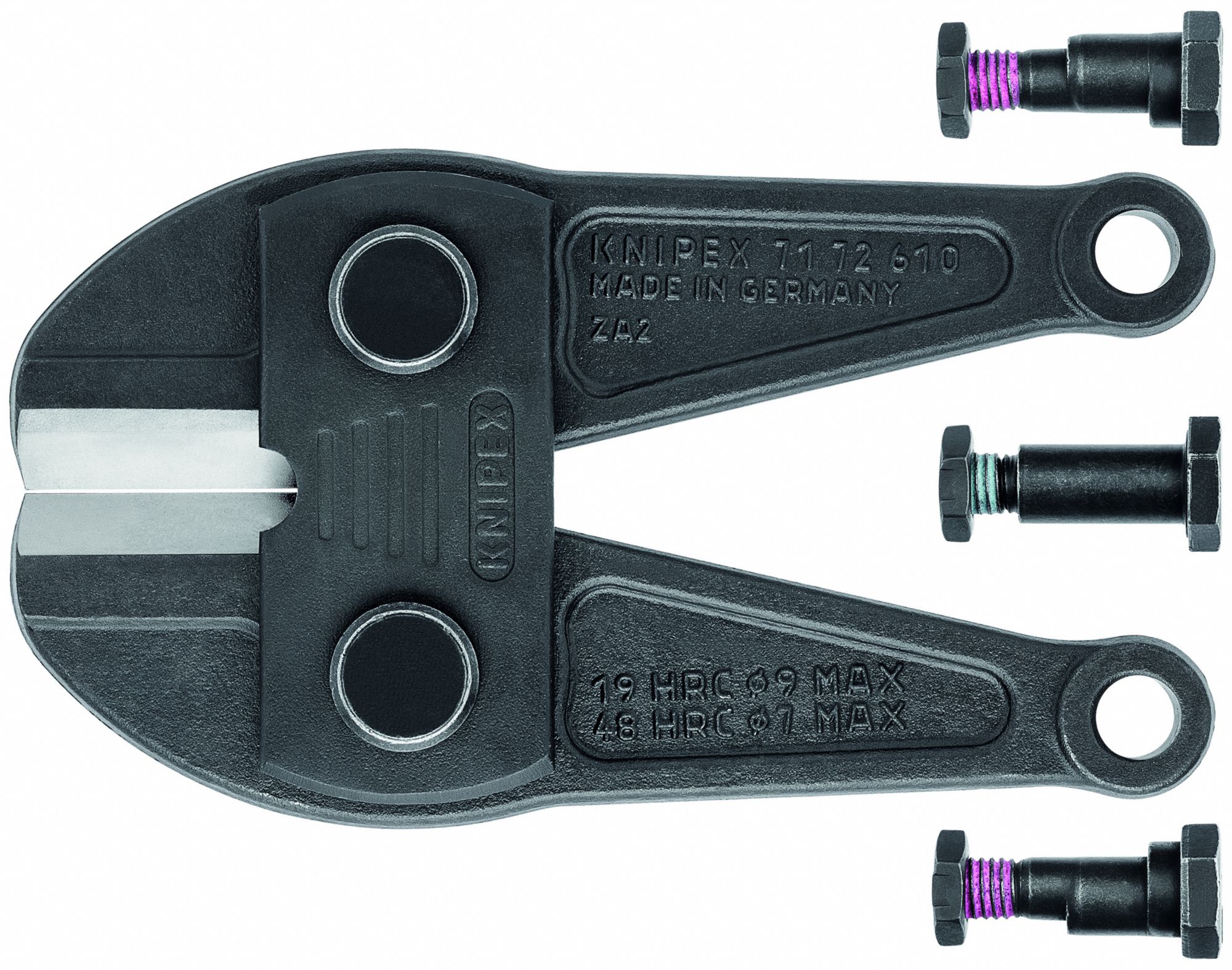 Replacement Bolt Cutter Head: For 3/8 in Max Dia Medium Steel, 10U118