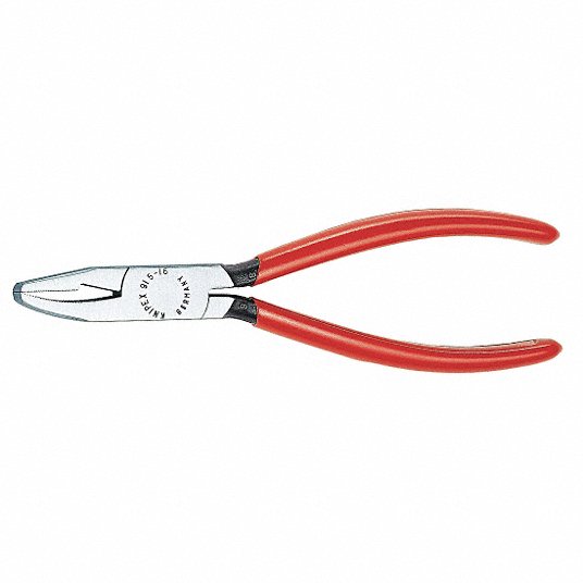 End Cutting Nippers: 6 1/4 in Overall Lg, 1/2 in Jaw Wd, Steel, Plastic