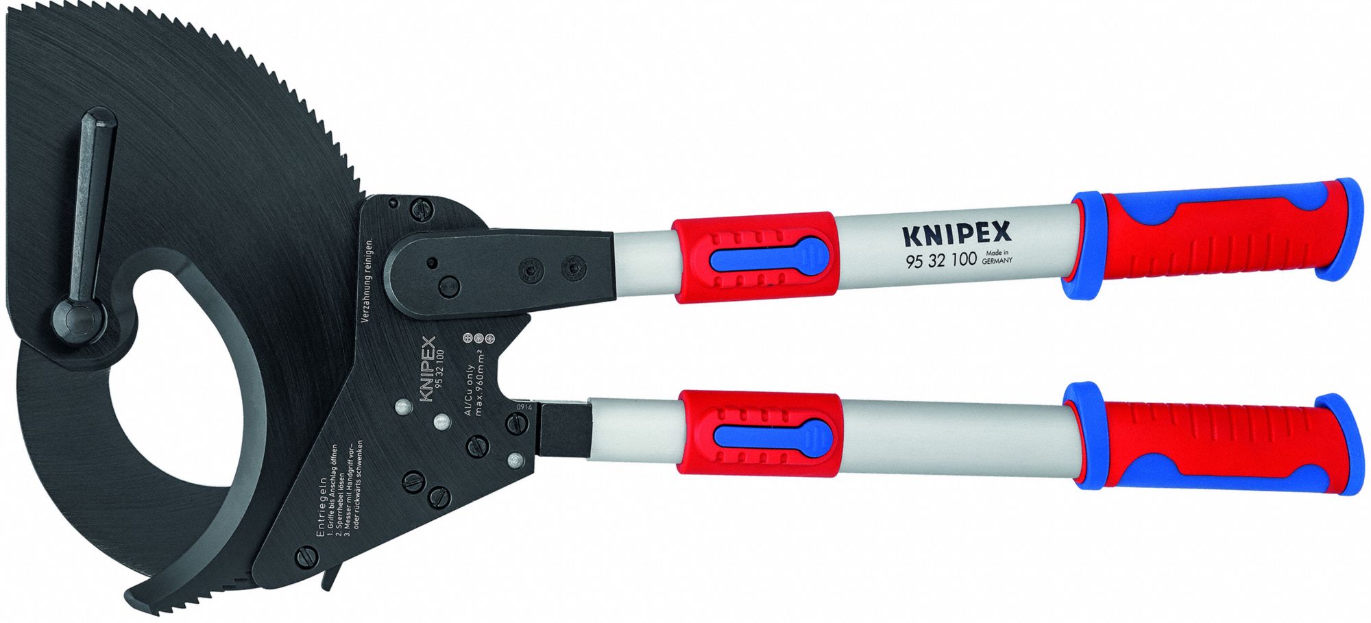KNIPEX, Multi-Component Handle, Shear, Ratchet Cable Cutter - 10U151