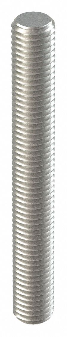 FULLY THREADED STUD, #10-32 THREAD, 18-8 STAINLESS STEEL, PLAIN FINISH, 1 IN OVERALL L, 50 PK