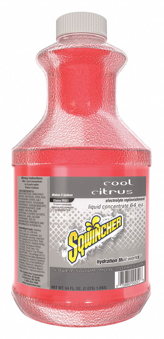 SQWINCHER Sports Drink Mix, Liquid Concentrate, Regular, 1 Package