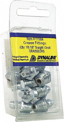 DYNAPAK GREASE FITTING, 8000 PSI, STRAIGHT, NPT THREAD, 21/32 IN, PKG 10