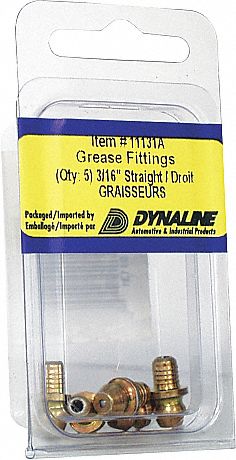 DRIVE-IN GREASE FITTINGS, STRAIGHT, 33/64 IN, THREAD 3/16