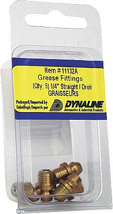 DRIVE-IN GREASE FITTING, STRAIGHT, 35/64 IN, PKG 5