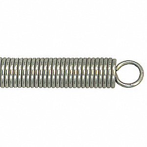 EXTENSION SPRING, MAX 22 LBS, PHOSPHATE AND OIL FINISH, 0.072 IN, 9/16 IN, 6 IN, SPRING STEEL, PKG 2