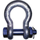 ANCHOR SHACKLE, BOLT TYPE, 12 TON WORKING LOAD, GALVANIZED FINISH, 1 1/4 IN DIA, FORGED STEEL