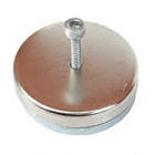 SHALLOW POT MAGNET W BOLT AND NUT, 3.81 X 3.81 X 1.88, 3.81 IN DIA, CERAMIC/NICKEL/STEEL