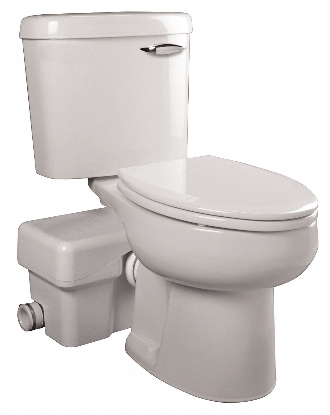 MACERATING TOILET: 1.28 GPF, ELONGATED BOWL, 2 IN INLET, 1 IN F DISCHARGE NPT