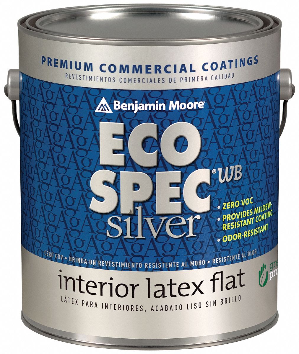 BENJAMIN MOORE Flat Interior Paint, Dinner Party, 1 gal 10T09104734X0010098080 Grainger