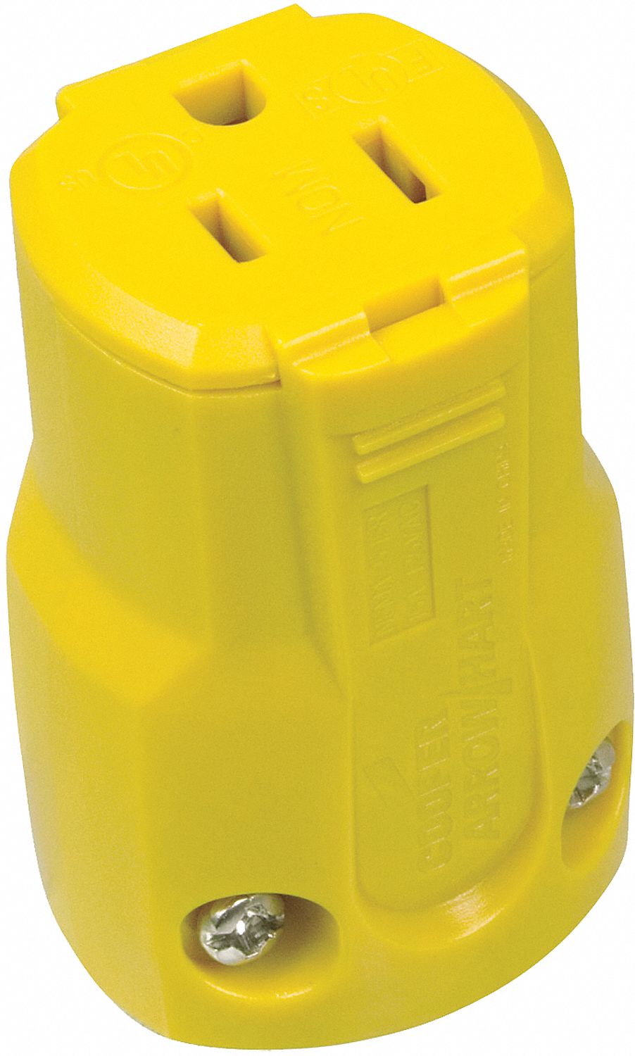 BLADE CONNECTOR, 125 V AC, 1 2/3 IN L, YELLOW HOUSING, 2 POLES, 18 AWG TO 12 AWG