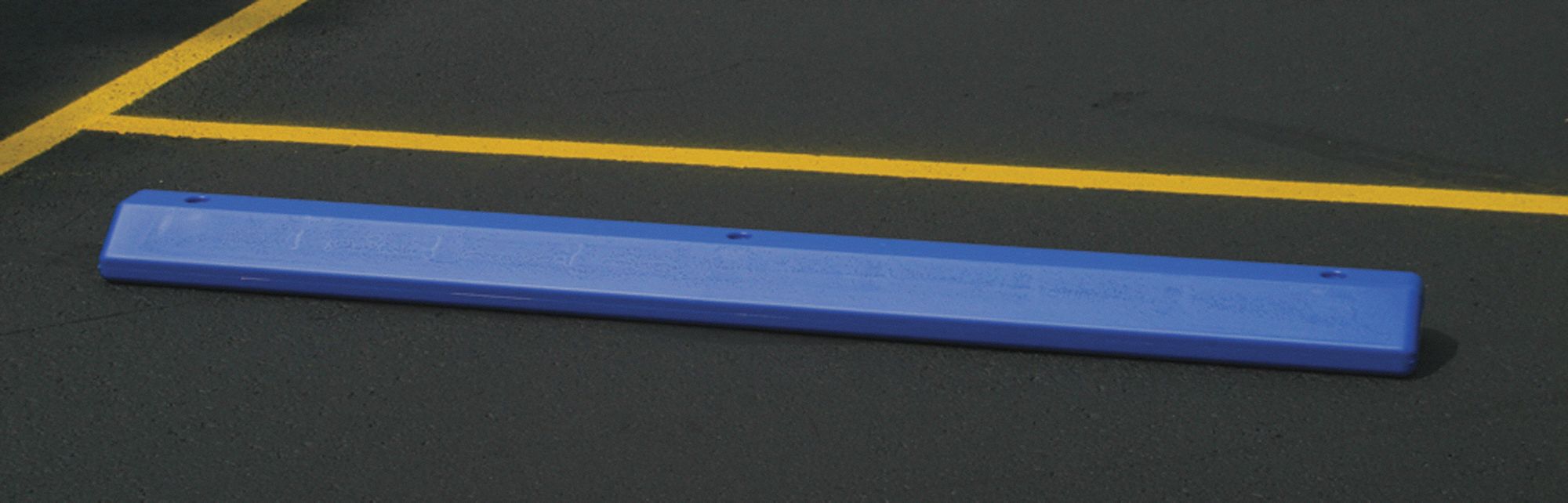 PARKING CURB, HDPE, 6 FT X 8 IN X 4 IN, BLUE, FOR ASPHALT/CONCRETE, 15 LBS