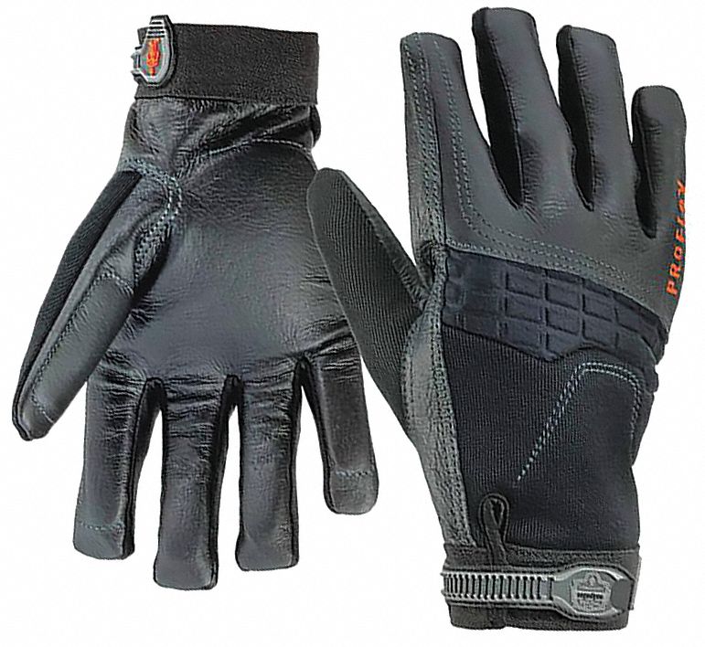 PROFLEX 9002 ANTI-VIBRATION GLOVES, BLK, 2XL, AVC PADDING, HOOK-AND-LOOP CUFF, ANSI 105